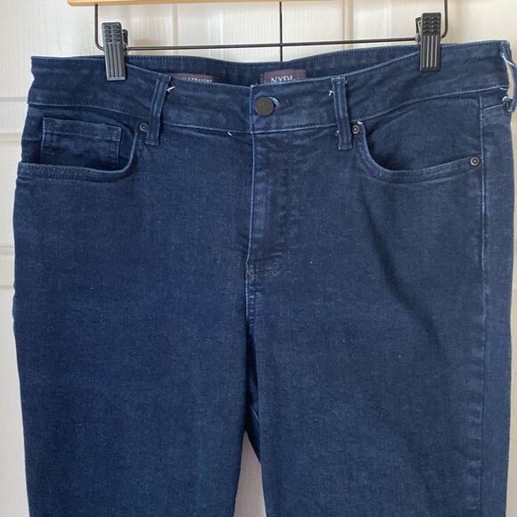 NYDJ Marilyn Straight Leg Jeans Dark Wash Size 12P - Picture 2 of 11